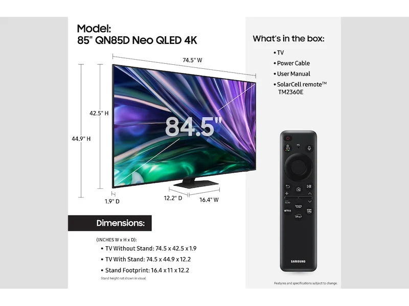 Samsung 85 Inch Class Neo QLED 4K QN85D TV - Image 5