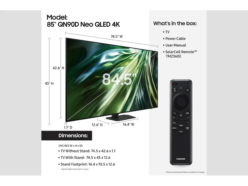 Samsung 85 Inch Class Neo QLED 4K QN90D TV - Image 5