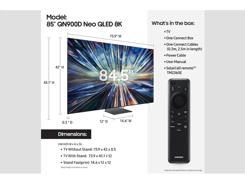 Samsung 85 Inch Class Neo QLED 8K QN900D TV - Image 5