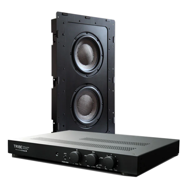 Totem Tribe In-Wall Sub Double 8 and Tribe 500W Amplifier (Black)
