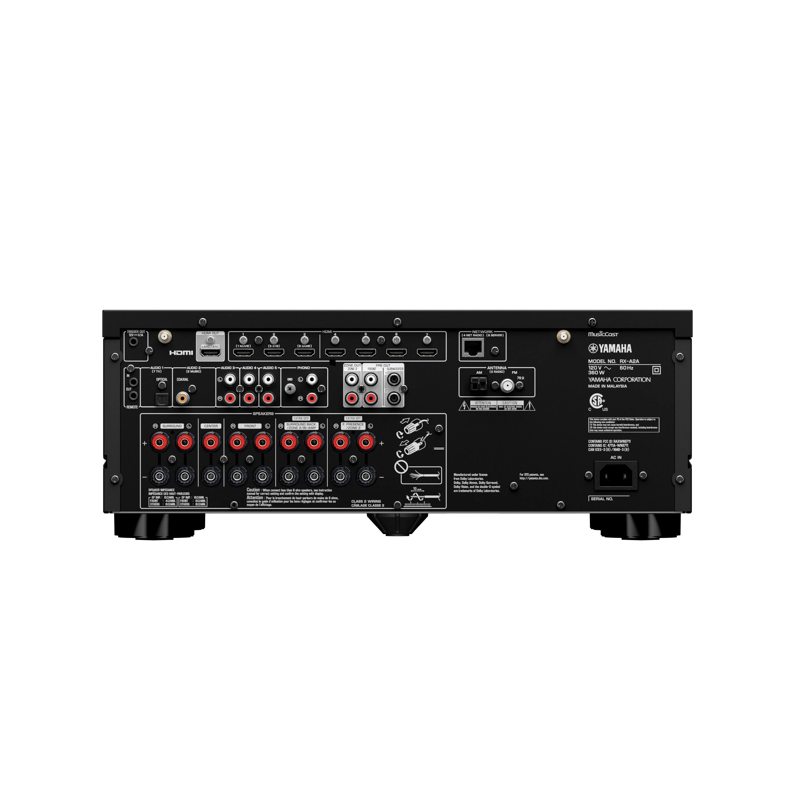 Yamaha RX-A2A AVENTAGE 7.2 Channel AV Receiver with 8K HDMI and MusicCast - Image 3