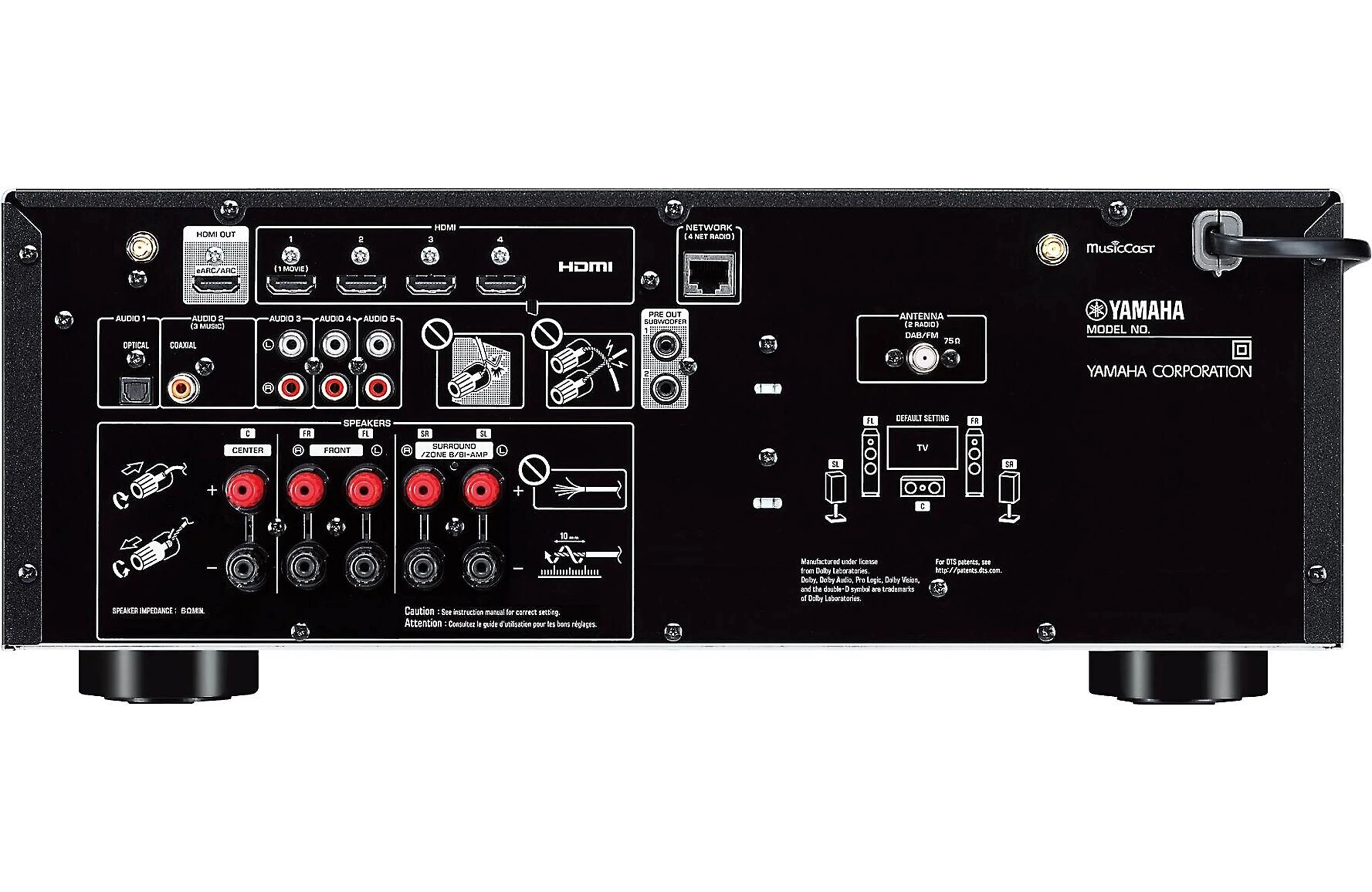 Yamaha RX-V4A 5.2 Channel AV Receiver with MusicCast - Image 4